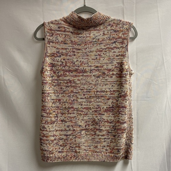 Talbots Marled Sleeveless Mock Neck Sweater Shell Beige Multi Size Medium - Picture 3 of 5
